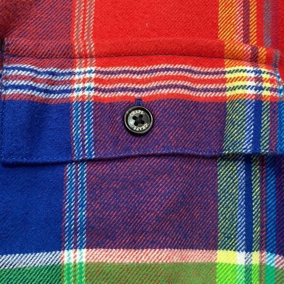 Chaps Zip Front Flannel Shirt Medium Womens Casual Plaid Jacket Top Cotton - Picture 10 of 11